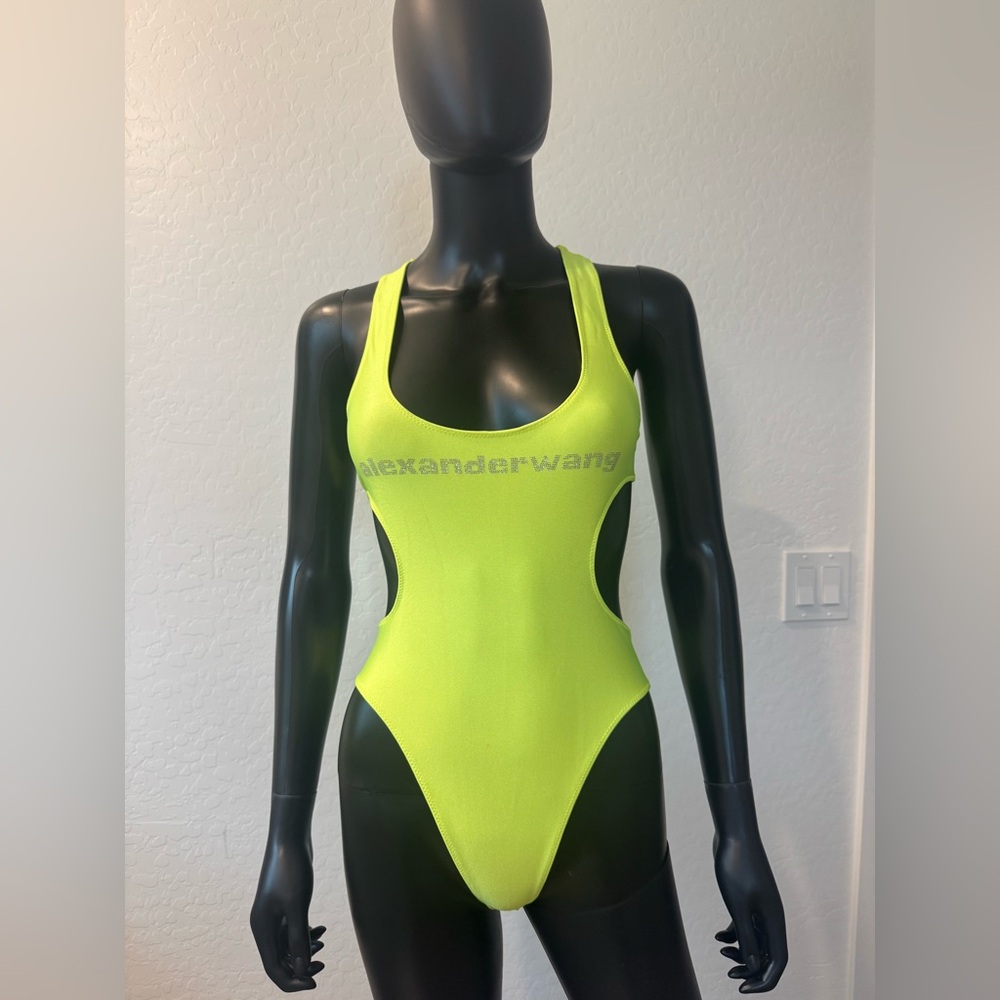 Alexander Wang Yellow One Piece Swimsuit Sporty Design